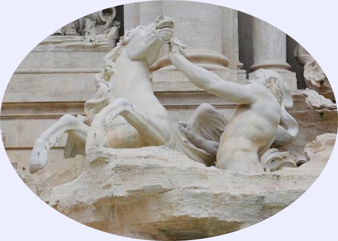 Triton and the wild sea-horse, Trevi Fountain