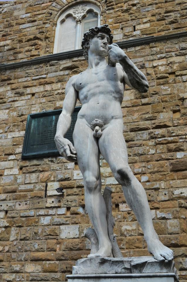 Copy of David by Michelangelo Buonarroti. Statue in front of the Signoria Palace in Florence