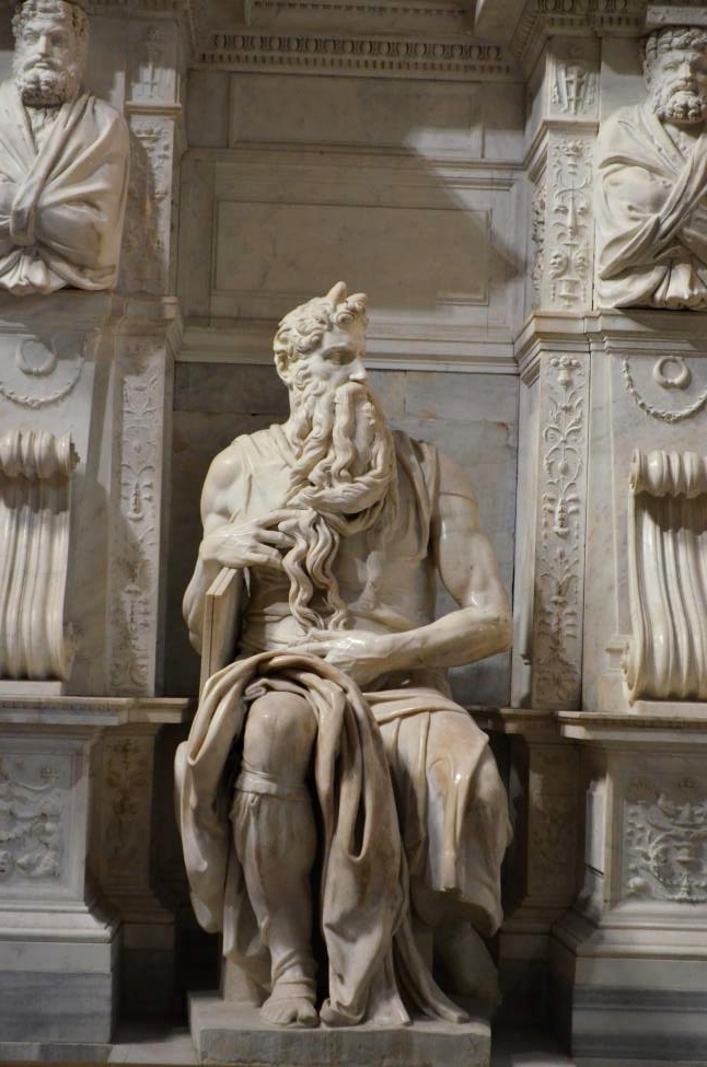 Famous statue of Moses in the Saint Peter in Chains church in Rome, by Michelangelo Buonarroti.