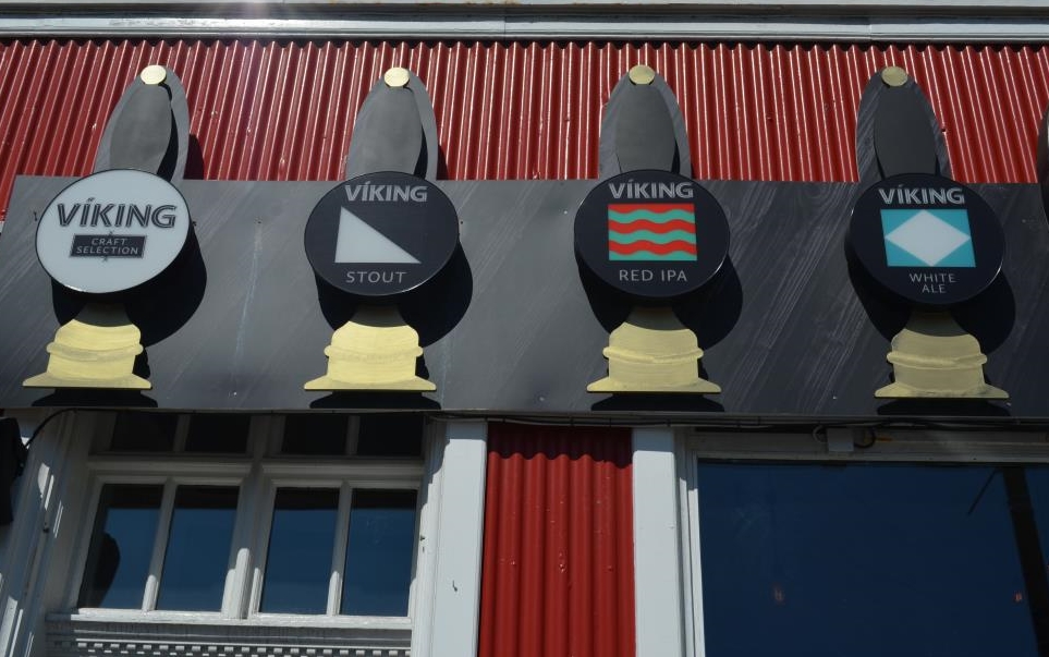 Beer choice in Reykjakvik with four major types of the most popular Viking beer