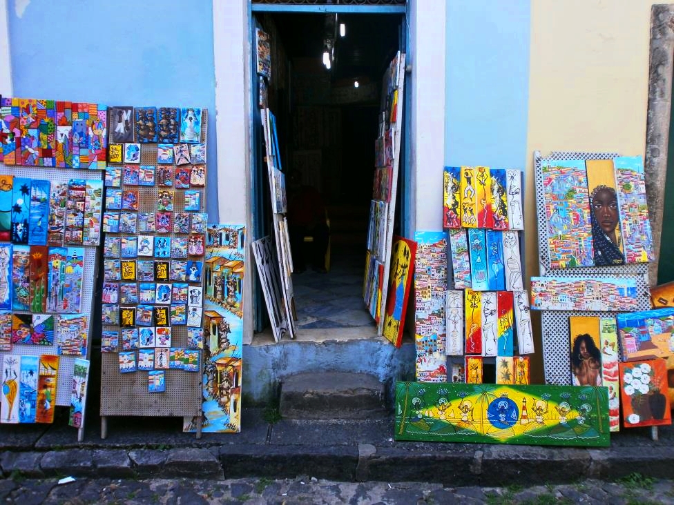 Local bright colored art, Pelourinho