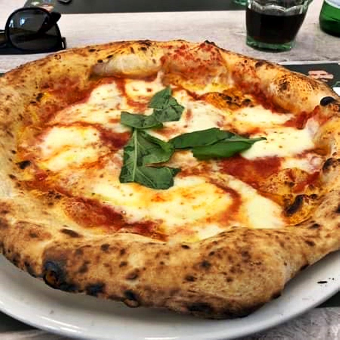 Perfectly baked pizza Margherita