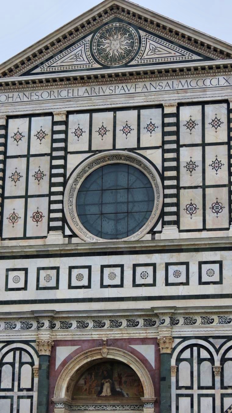 Polychrome marble details on facade of Santa Maria Novellachurch